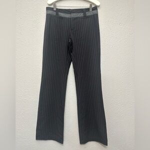 Grass Collection Gray Straight Leg Pants with Subtle Pattern